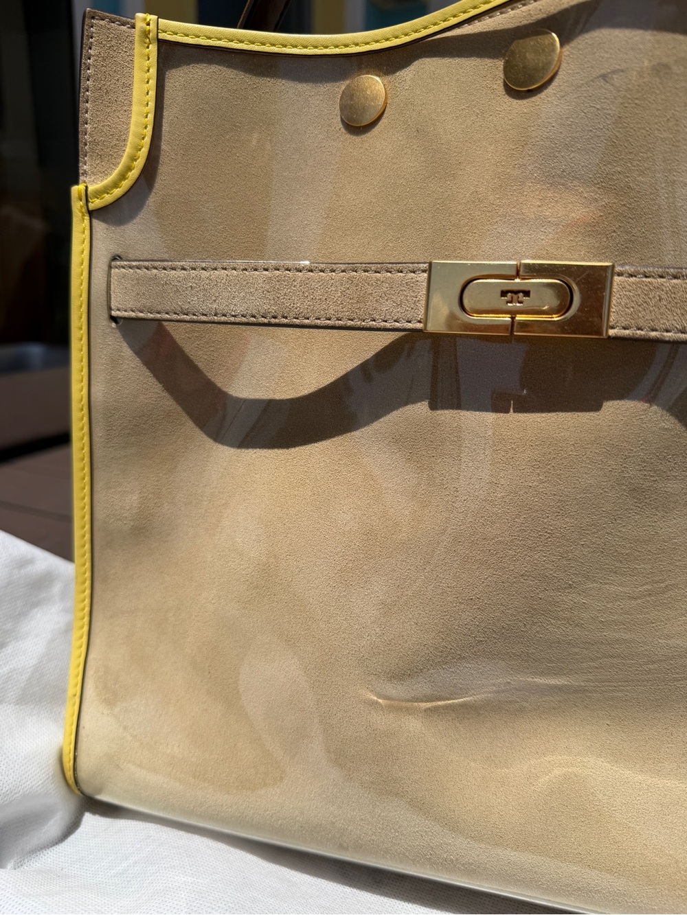 Tory Burch Lee Radziwill Raincoat Double Satchel with a Shoulder Strap - Picture 12 of 15